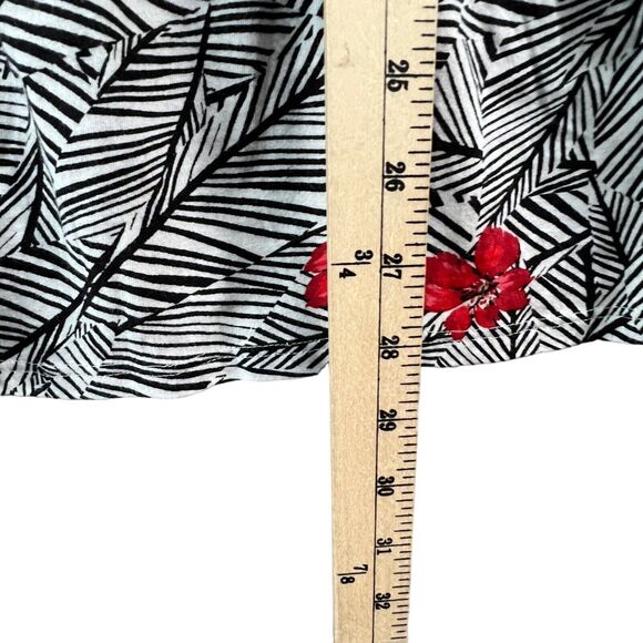 J Jill Smocked Top Womens M Black White Red Floral On Off Shoulder Blouse NEW - Picture 9 of 16